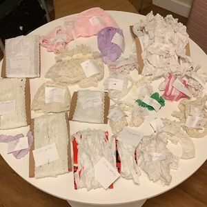 LOT Vintage Eyelet (Wrights) & Lace, 1970’s Jacquard Ribbon